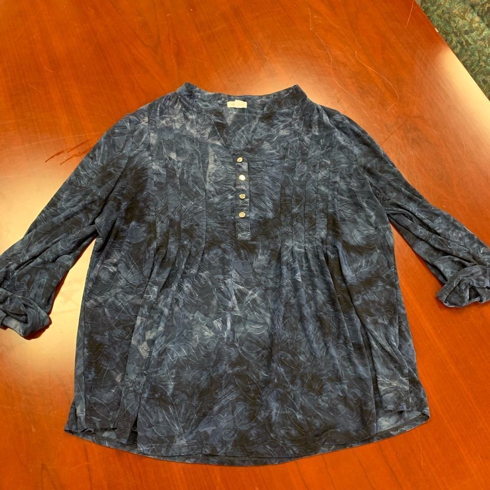 Westpoint Navy Stretch Swing Blouse sz 2X